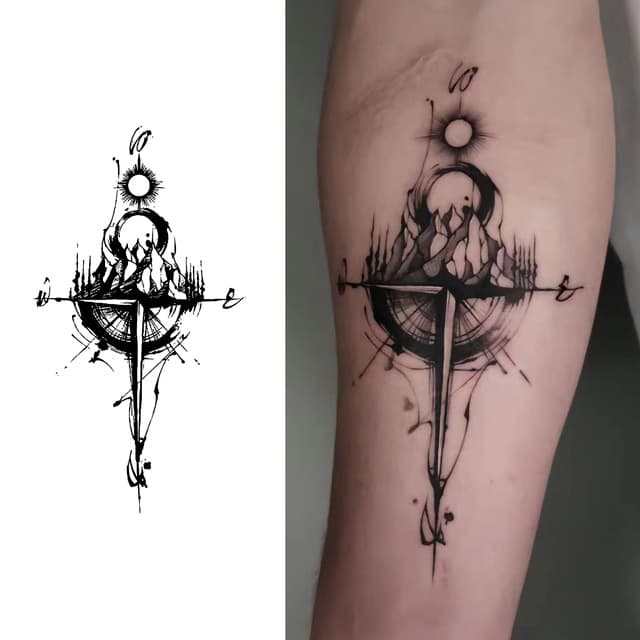 Mountain compass cross — view 1