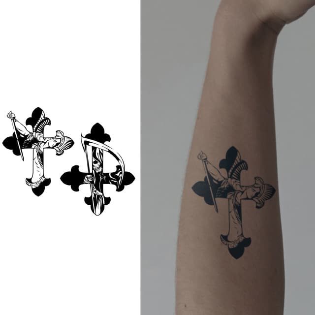 Reaper inside the cross — view 1