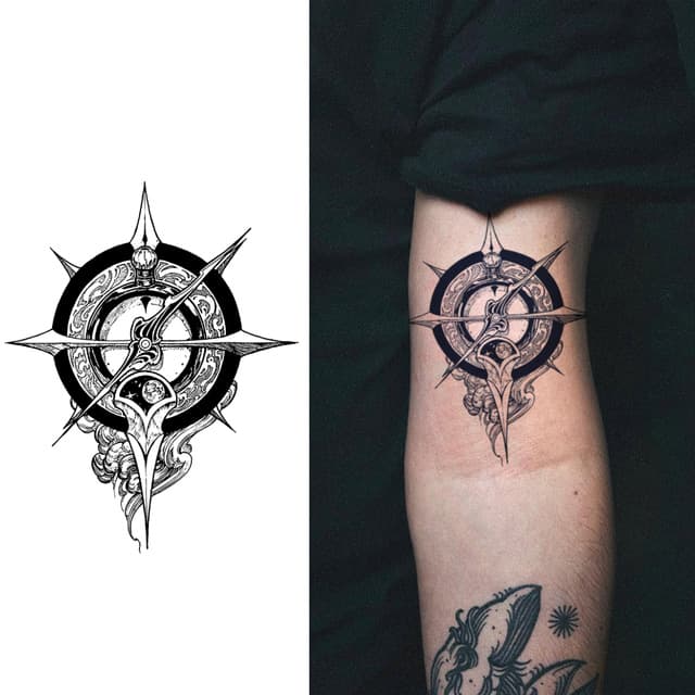 Ornate compass — view 1