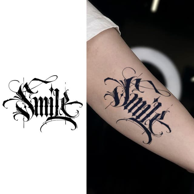 Smile lettering — view 1