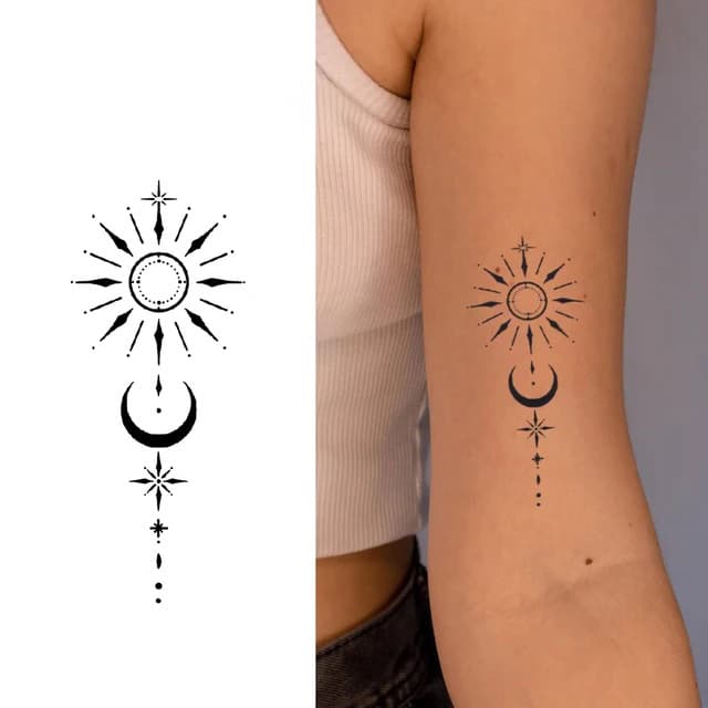 Sun, moon and stars — view 1