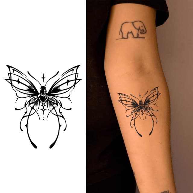 Heart-bodied butterfly — view 1