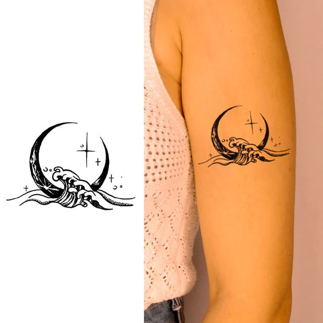 Crescent and wave — view 1