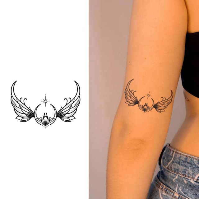Winged lotus crest — view 1
