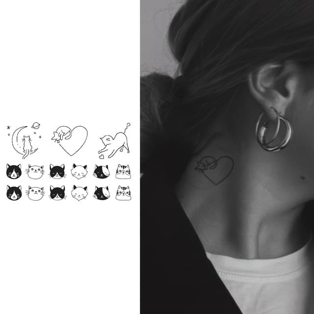 Moon cats and kitten faces — view 1