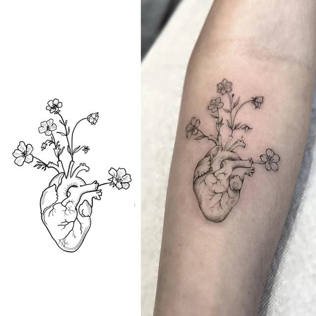 Heart in bloom — view 1