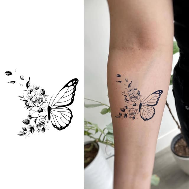 Floral half-butterfly — view 1