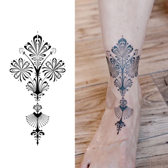 Art-nouveau ankle plume — view 1