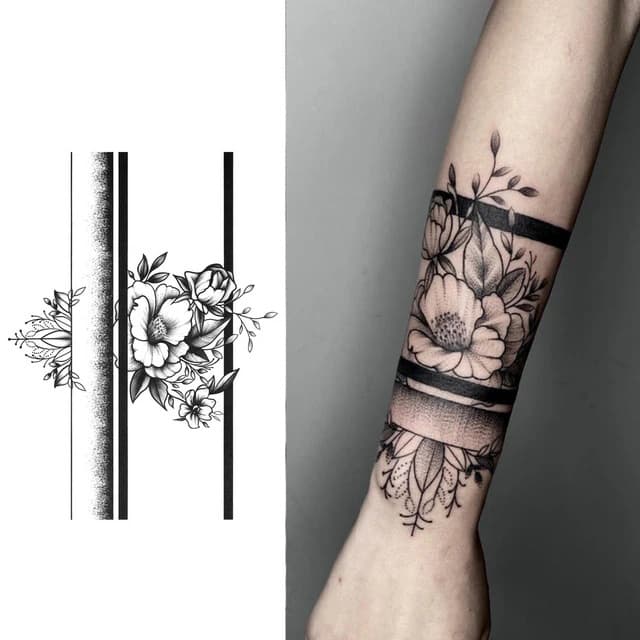 Banded floral armband — view 1