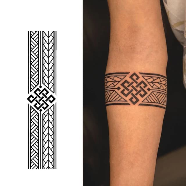 Endless-knot tribal armband — view 1