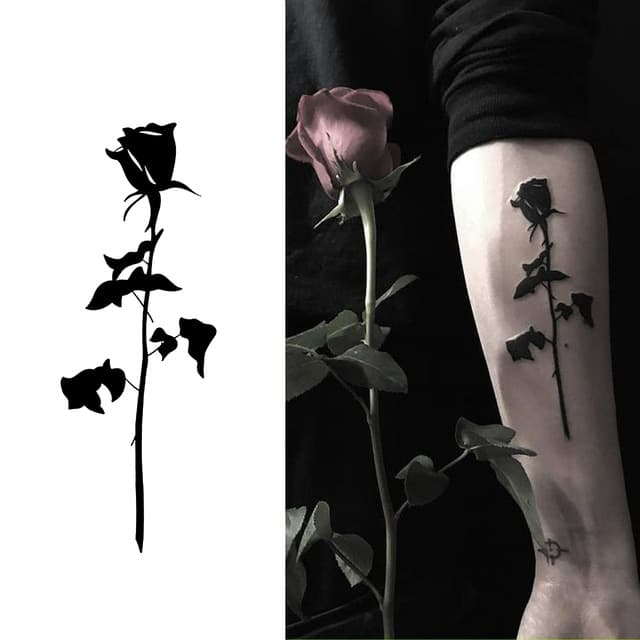 Black silhouette rose — view 1