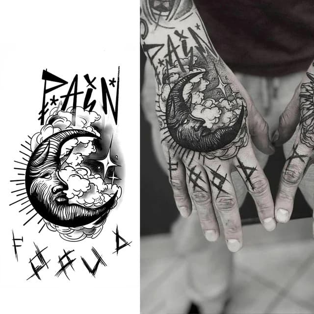 Pain moon and rune crosses — view 1