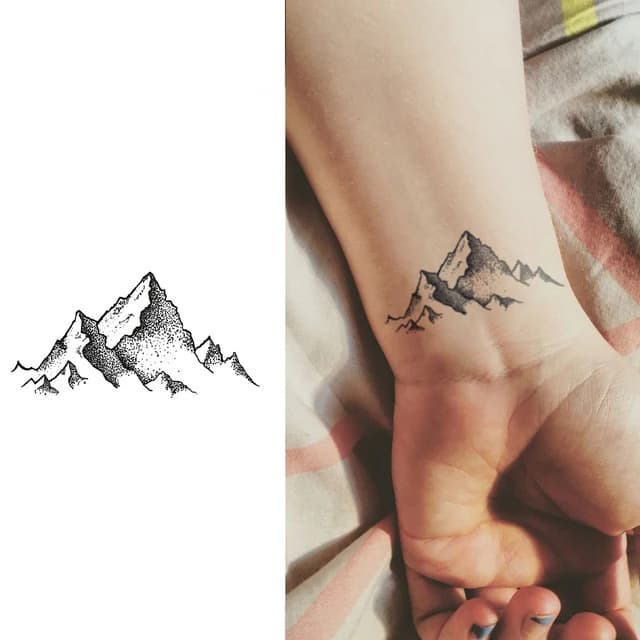 Dotwork mountain range — view 1