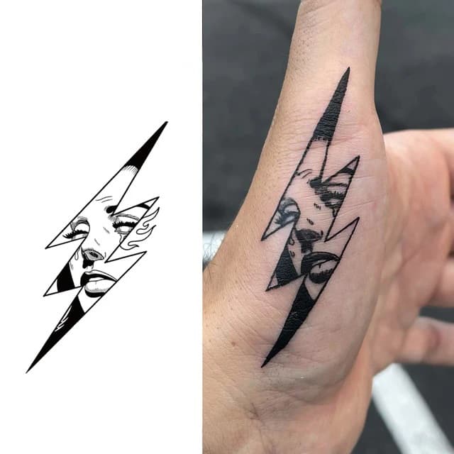 Lightning bolt with crying eye portrait — view 1