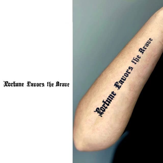 Fortune favors the brave blackletter — view 1