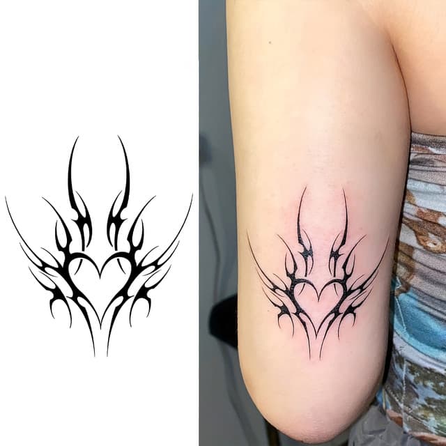 Thorned tribal heart — view 1
