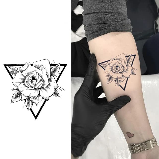Rose within an inverted triangle — view 1