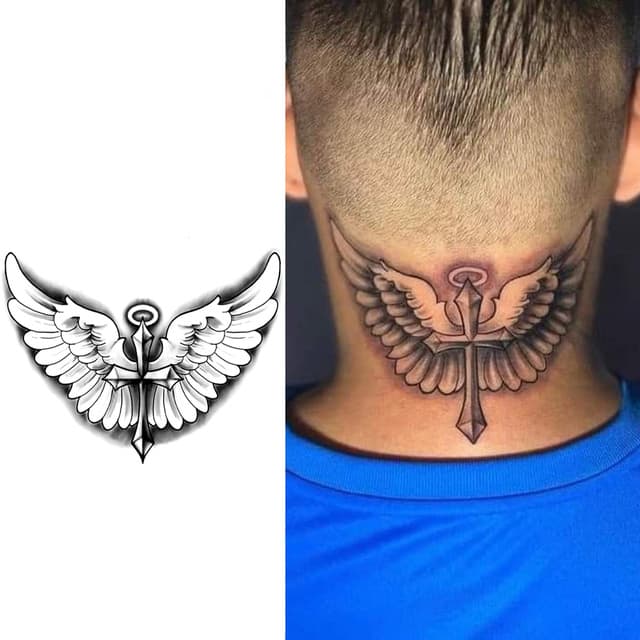 Winged cross with halo — view 1