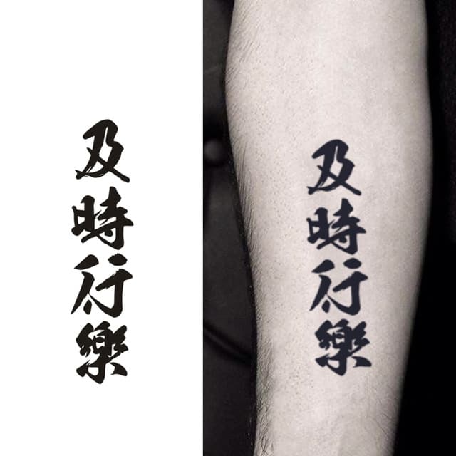 Carpe diem — kanji column — view 1