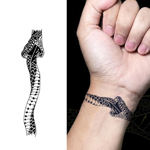 Polynesian serpent wristband — view 1
