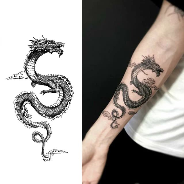 Coiled oriental dragon — view 1