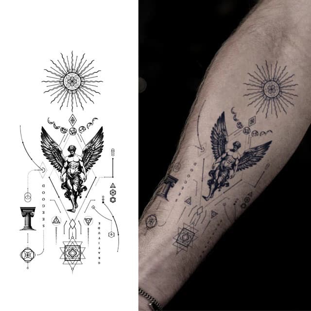 Sacred-geometry angel — God Sees, Gratitude — view 1
