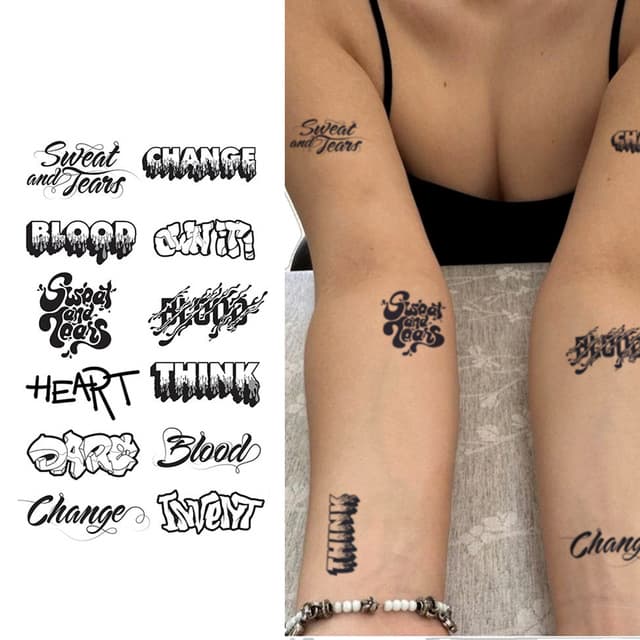Graffiti word flash — Sweat & Tears, Change, Blood — view 1