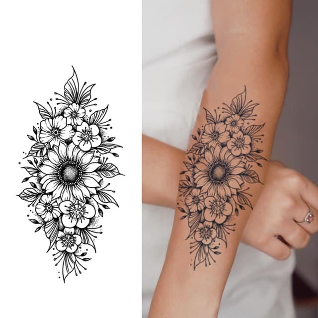 Sunflower and wildflower bouquet — view 1